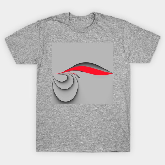 Grey and red T-Shirt by ikshvaku